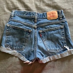 Levi denim shorts. High waisted.